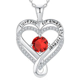 Infinity Heart Birthstone Necklace