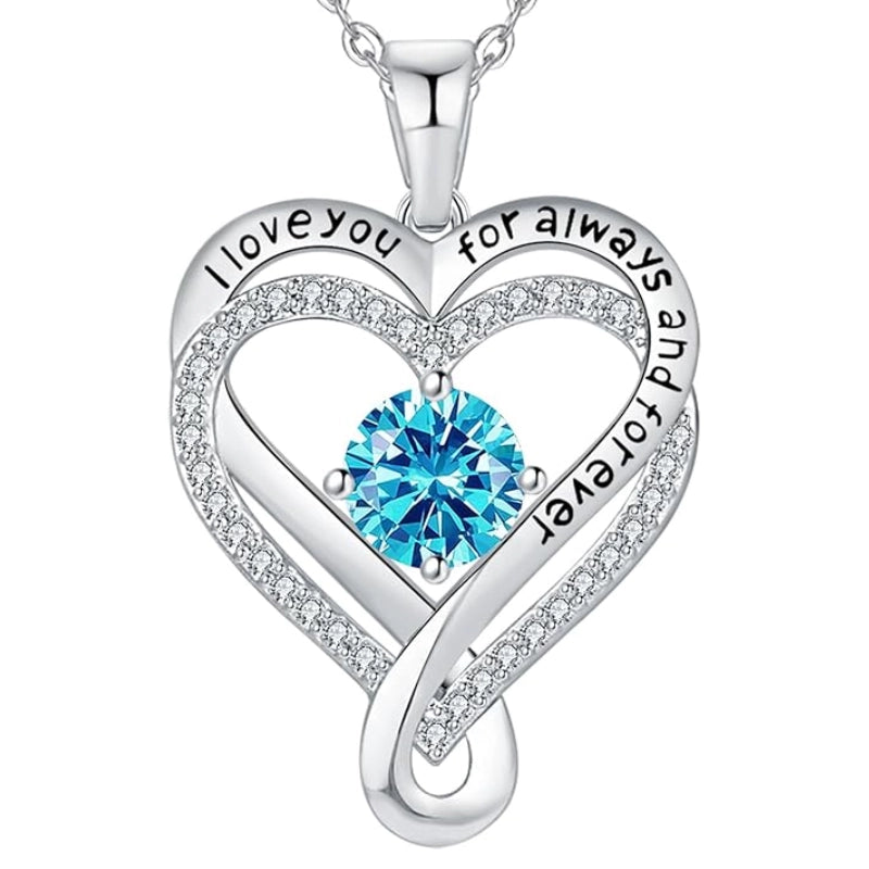 Infinity Heart Birthstone Necklace