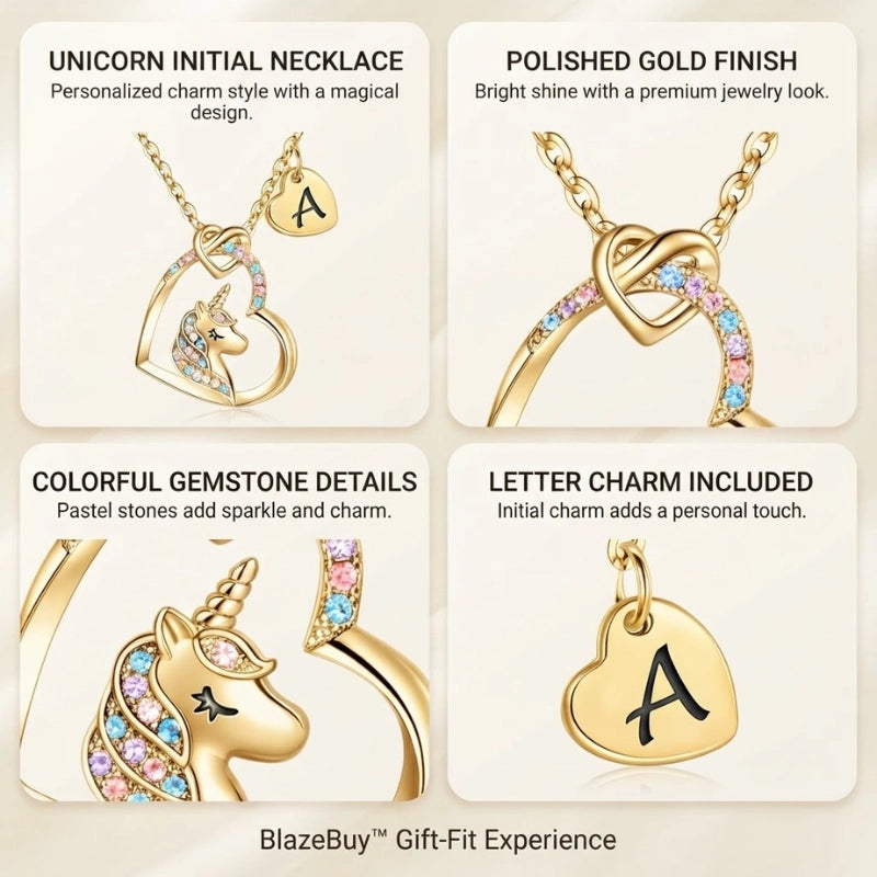 Unicorn Heart Pendant Necklace