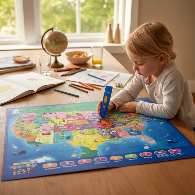 Interactive Talking Learning Maps for Kids