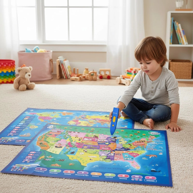 Interactive Talking Learning Maps for Kids