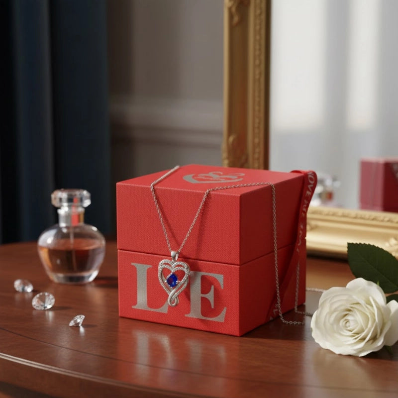 Infinity Heart Birthstone Necklace