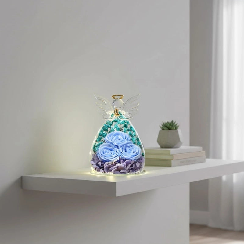 Angel Rose Glass Dome