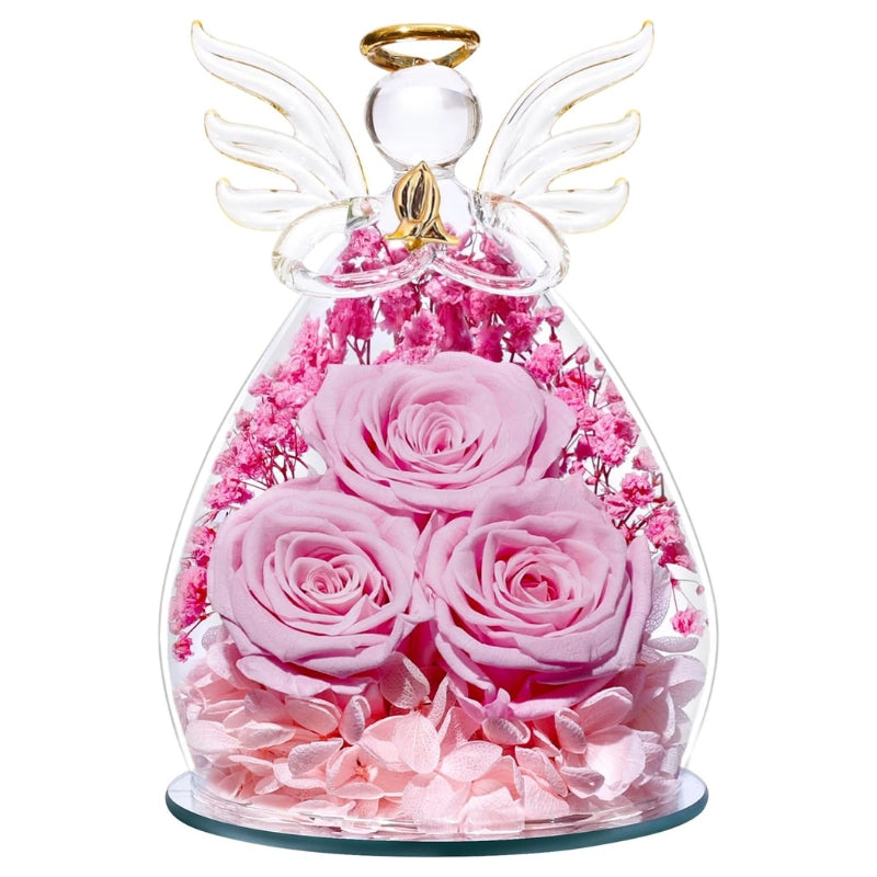 Angel Rose Glass Dome