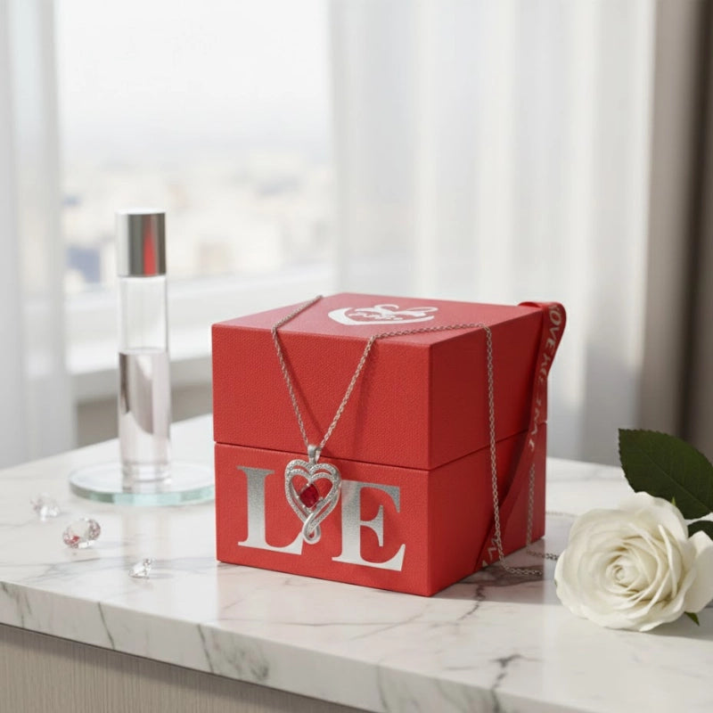 Infinity Heart Birthstone Necklace