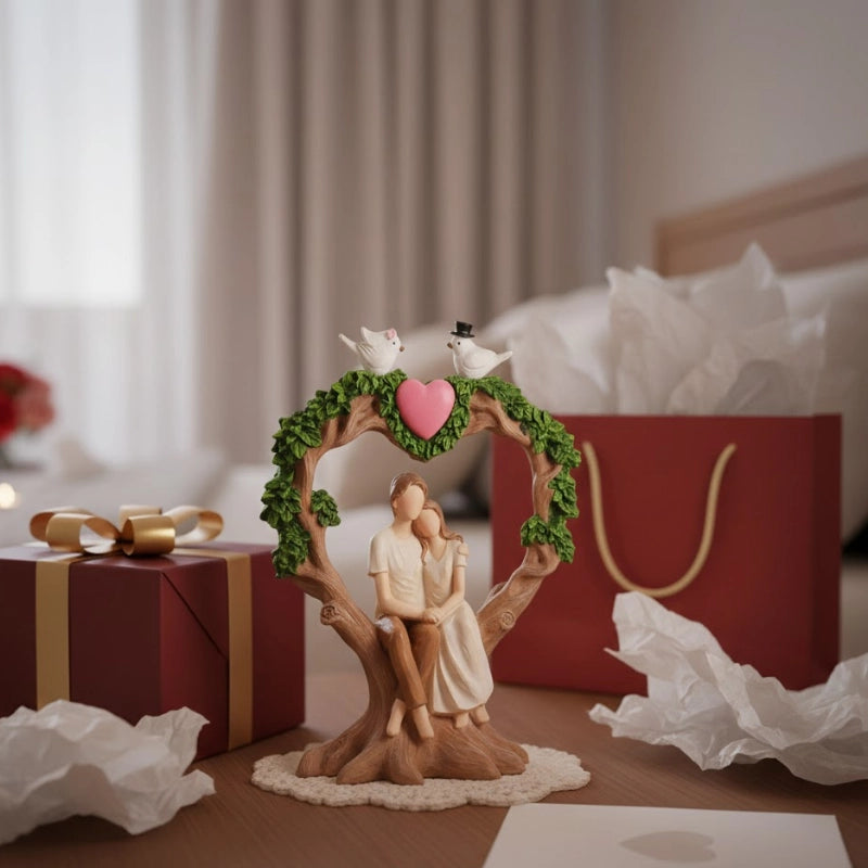 Heart Tree Couple Figurine
