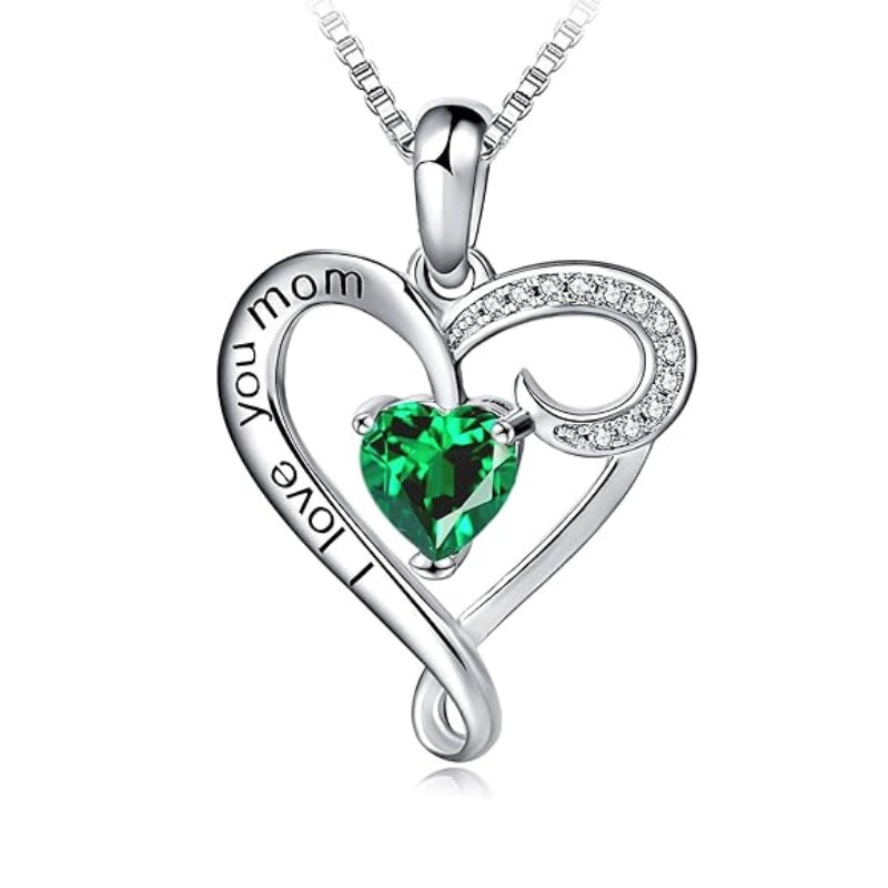 Mom Heart Sterling Necklace