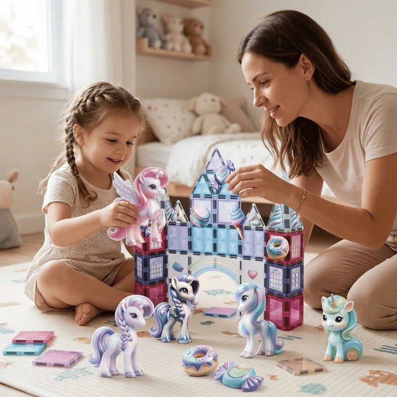 Magnetic Unicorn Castle Building Set