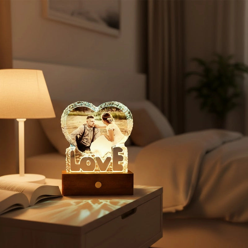 Personalized Heart Crystal Frame