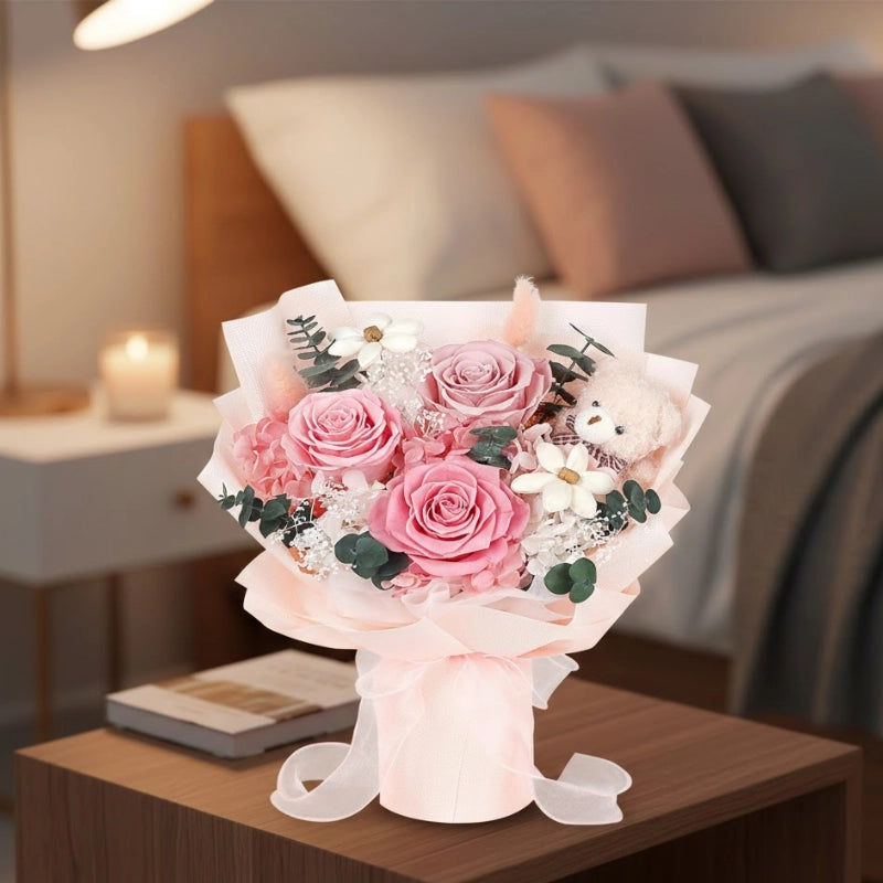 Forever Rose Bear Bouquet
