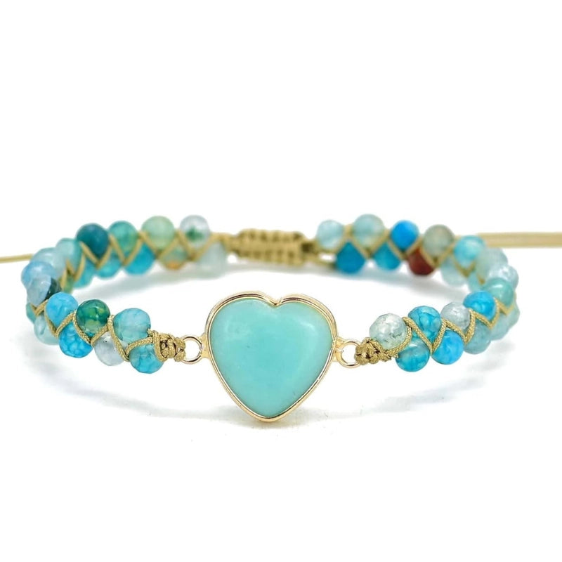 Jasper Heart Handmade Bracelet Set