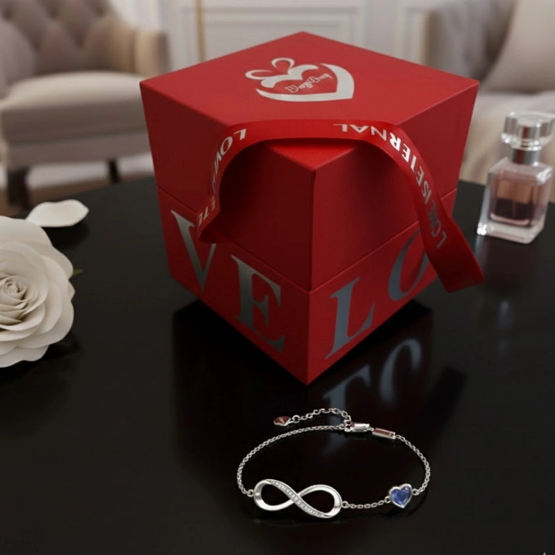 Infinity Heart Birthstone Bracelet