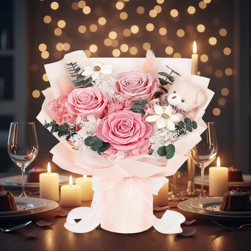 Forever Rose Bear Bouquet