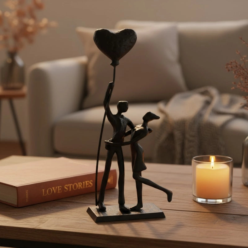 Romantic Couple Iron Sculpture