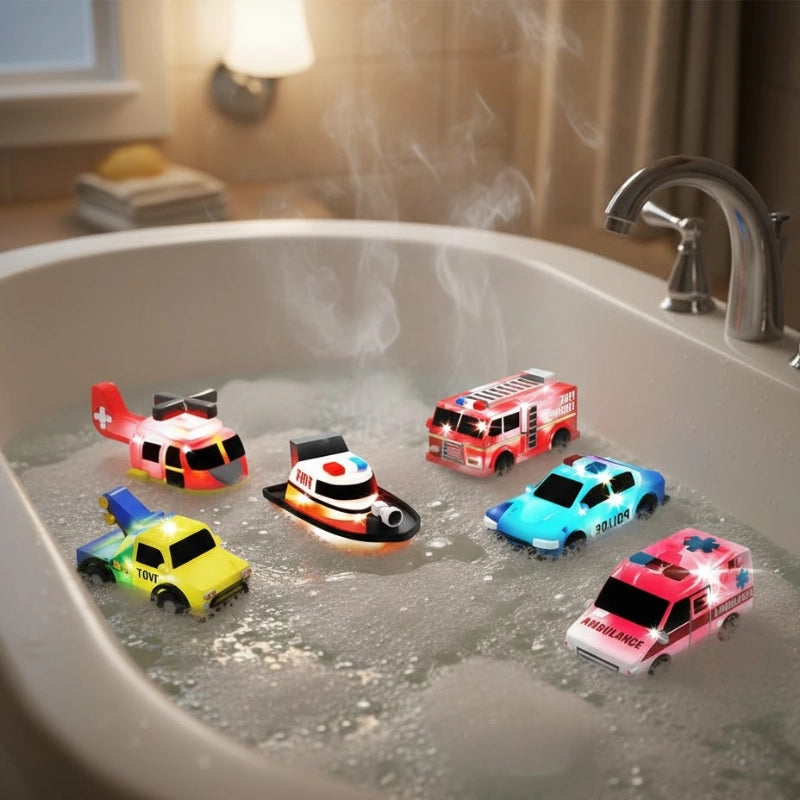 Light-Up Bath Car Set