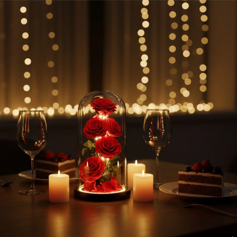 Forever Bloom Glass Dome