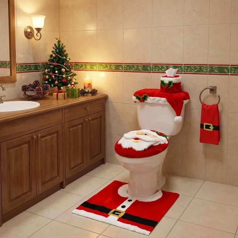 Santa Bathroom Holiday Decor