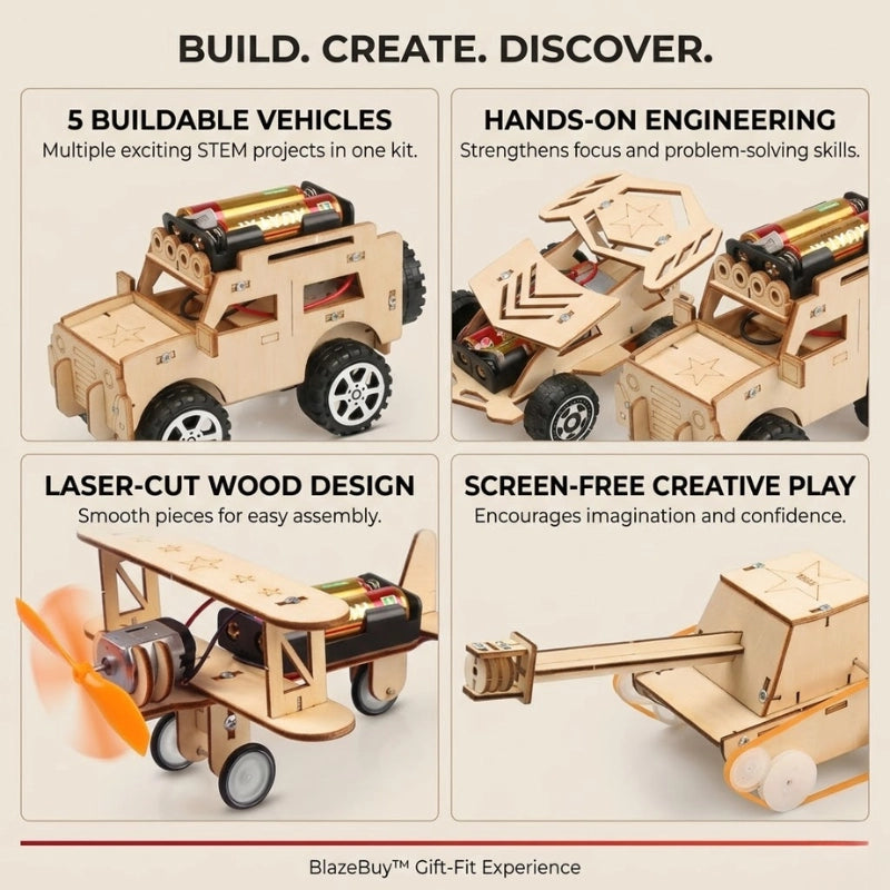 STEM Wooden Car Builder Kit