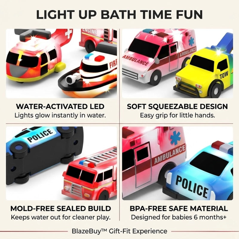 Light-Up Bath Car Set