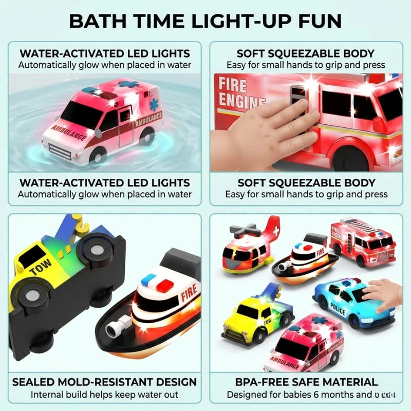 Light-Up Bath Car Set