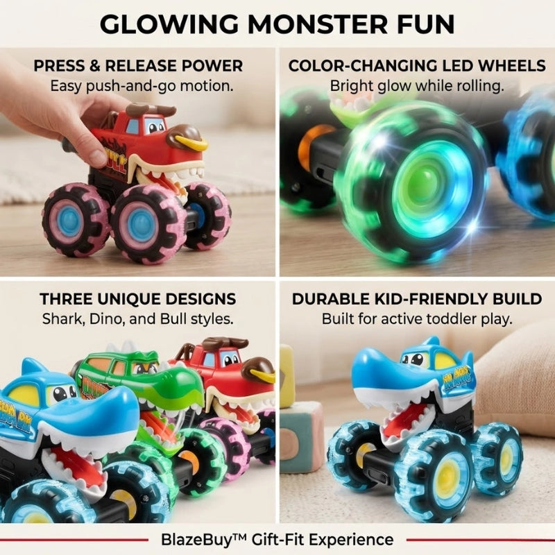 Glow Monster Truck Trio