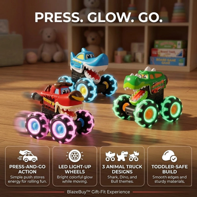 Glow Monster Truck Trio