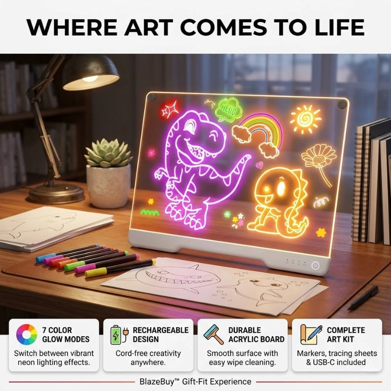 LED Rechargeable Glow Art Board