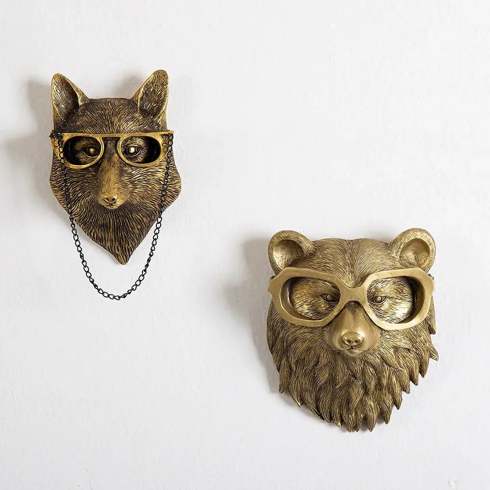 Gold Animal Wall Sculpture Set