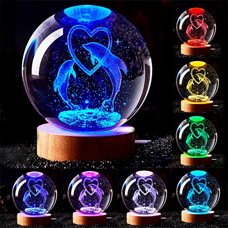 Dolphin Crystal Ball Lamp