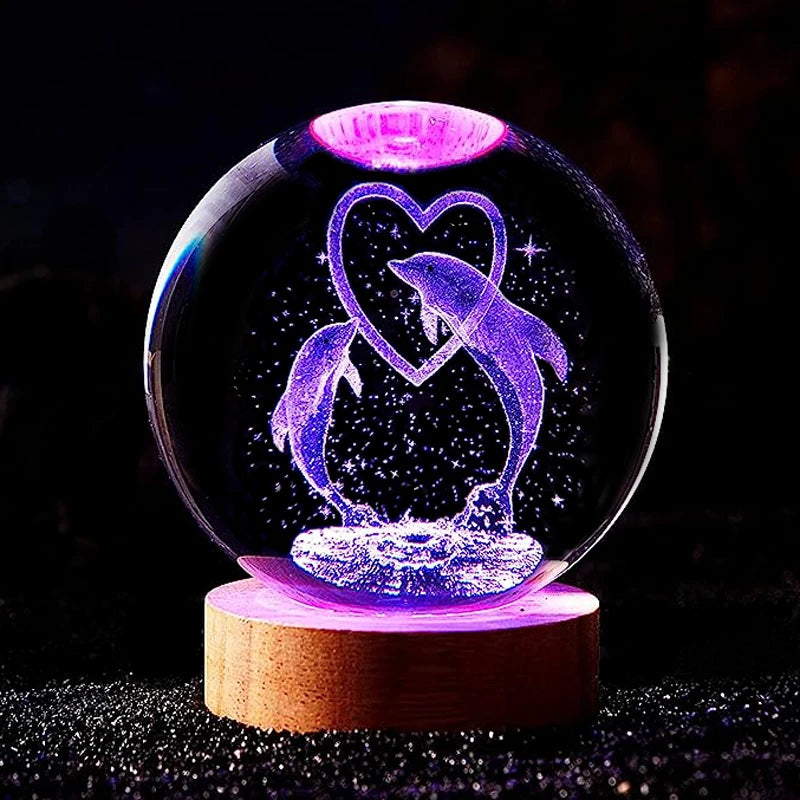 Dolphin Crystal Ball Lamp