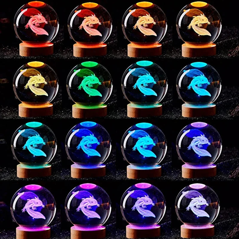 Axolotl Crystal Ball Lamp