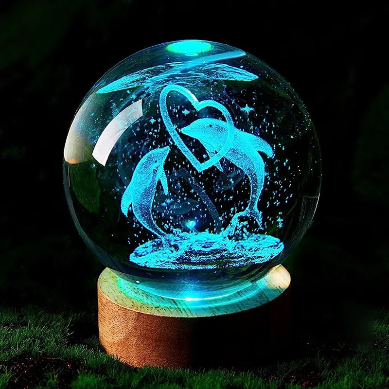 Dolphin Crystal Ball Lamp